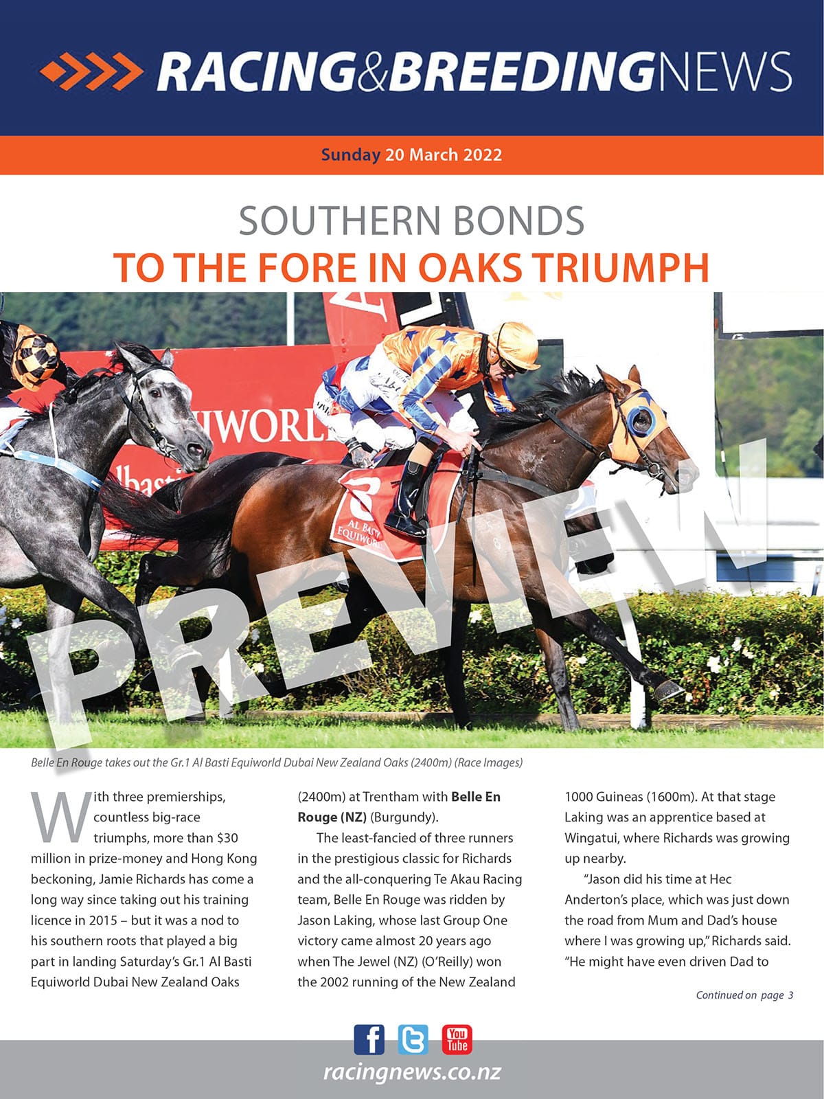 NZ Racing and Breeding News – 20 March 2022