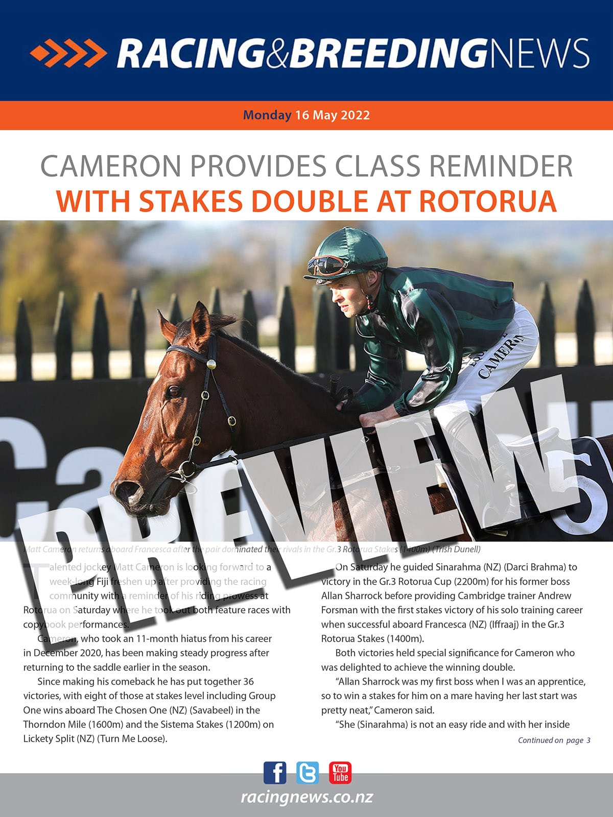 NZ Racing and Breeding News – 16 May 2022