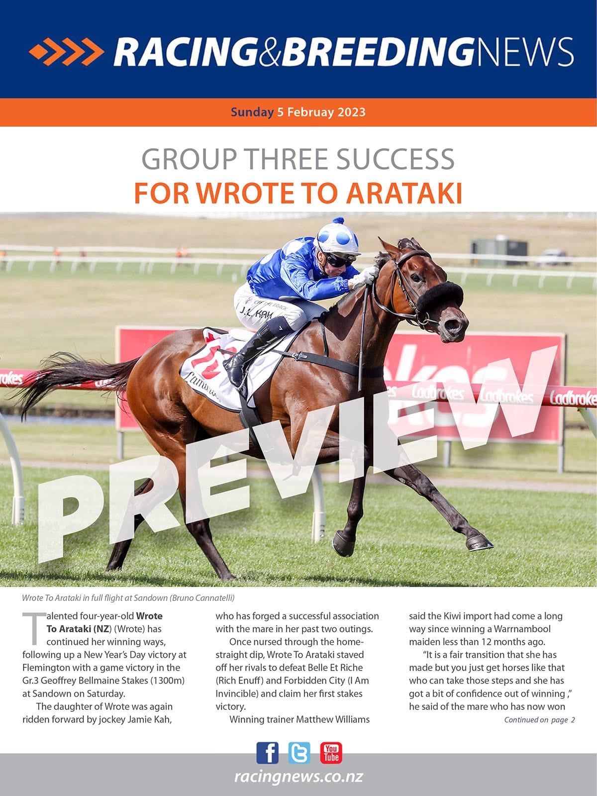NZ Racing and Breeding News – 05 February 2023