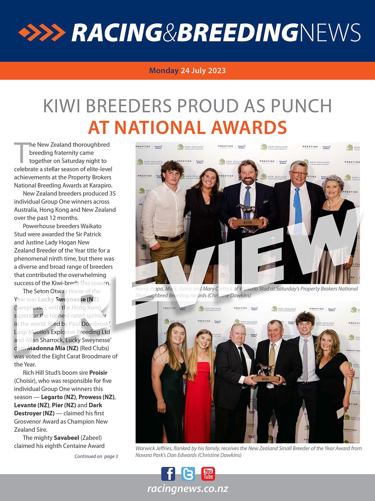 NZ Racing and Breeding News – 24 July 2023