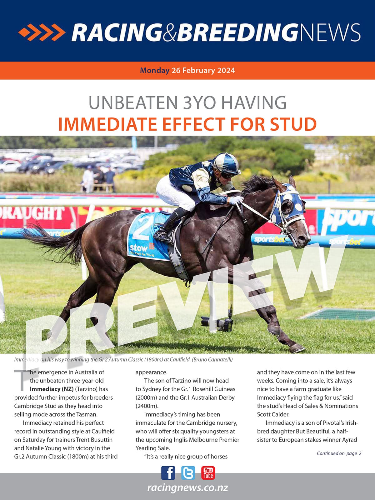 NZ Racing and Breeding News – 26 February 2024