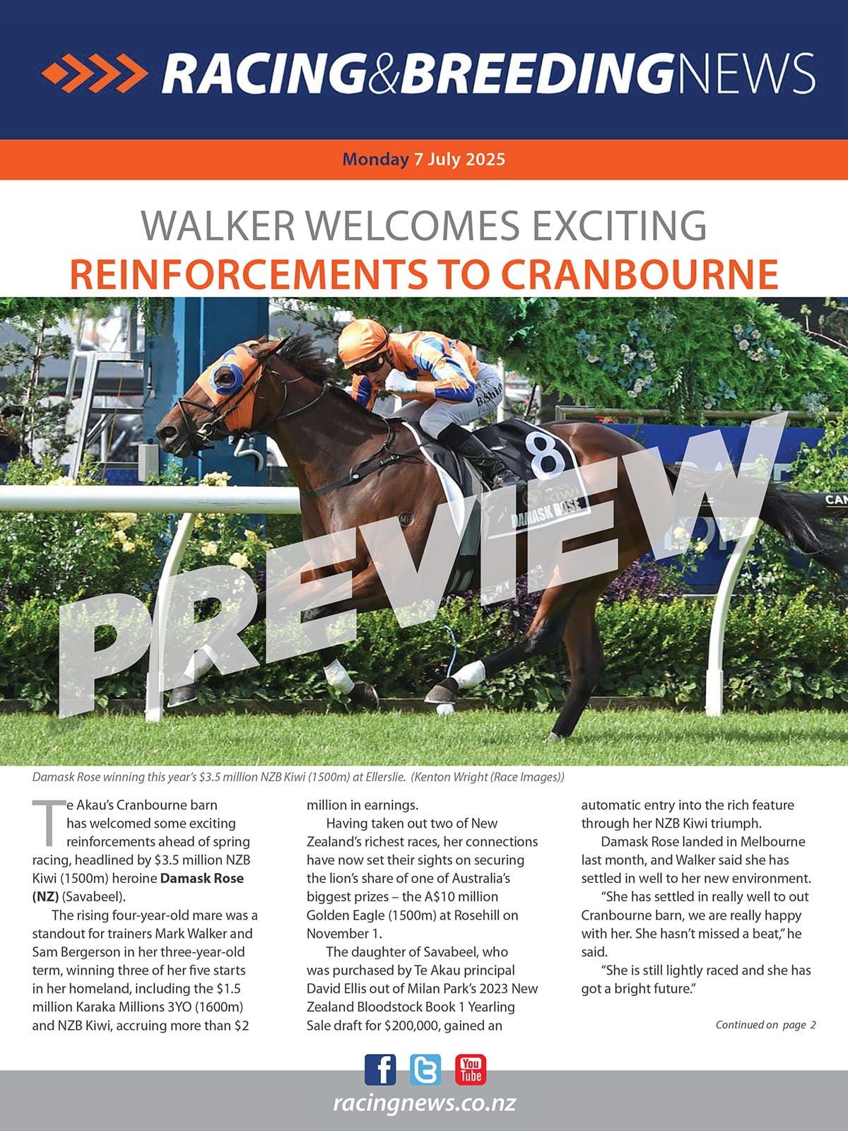 NZ Racing and Breeding News – 07 Juy 2025