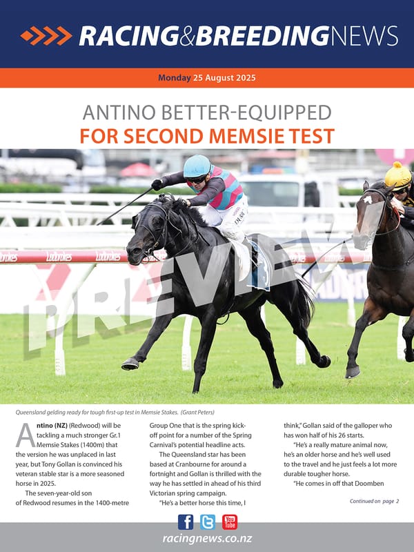 NZ Racing and Breeding News – 25 August 2025