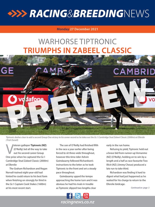 NZ Racing and Breeding News – 27 December 2021