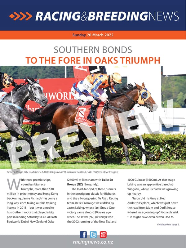 NZ Racing and Breeding News – 20  March 2022