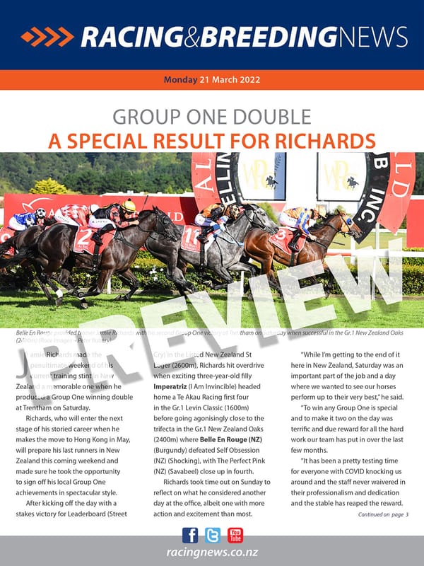 NZ Racing and Breeding News – 21 March 2022