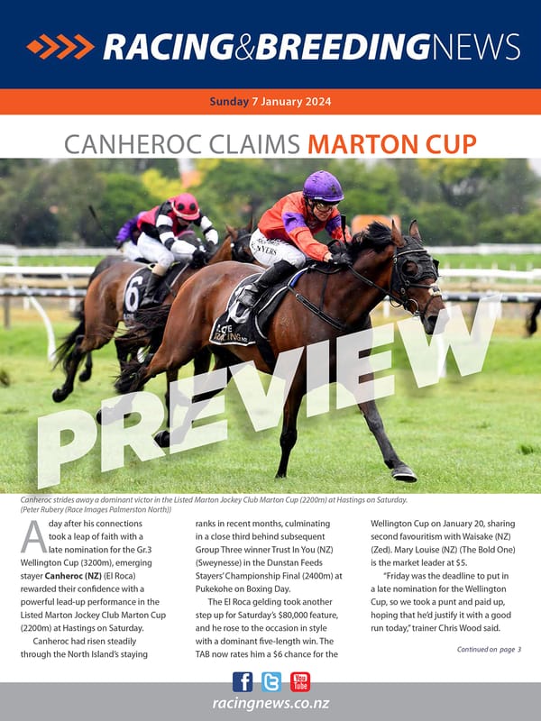 NZ Racing and Breeding News – 07 January 2024