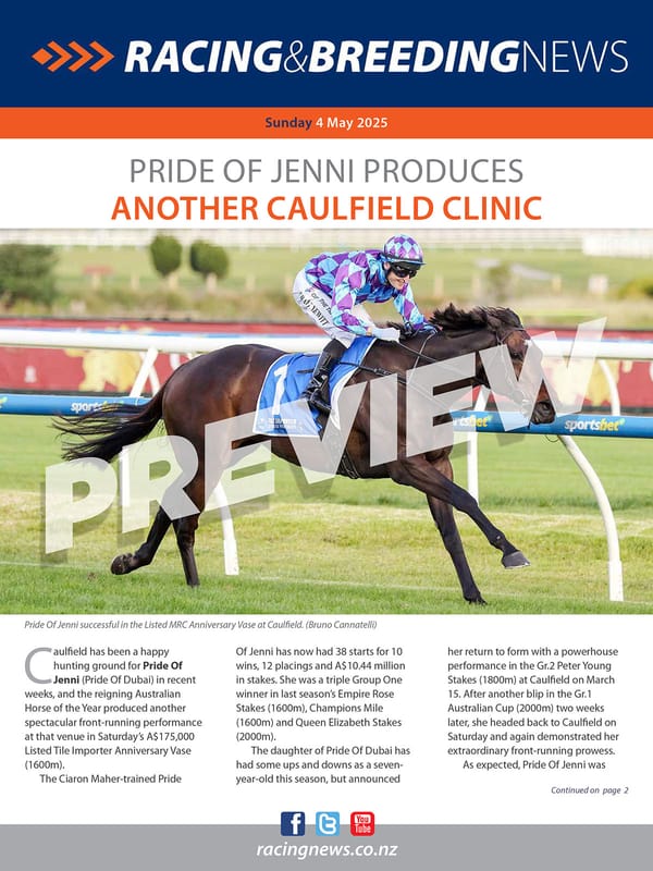 NZ Racing and Breeding News – 04 May 2025