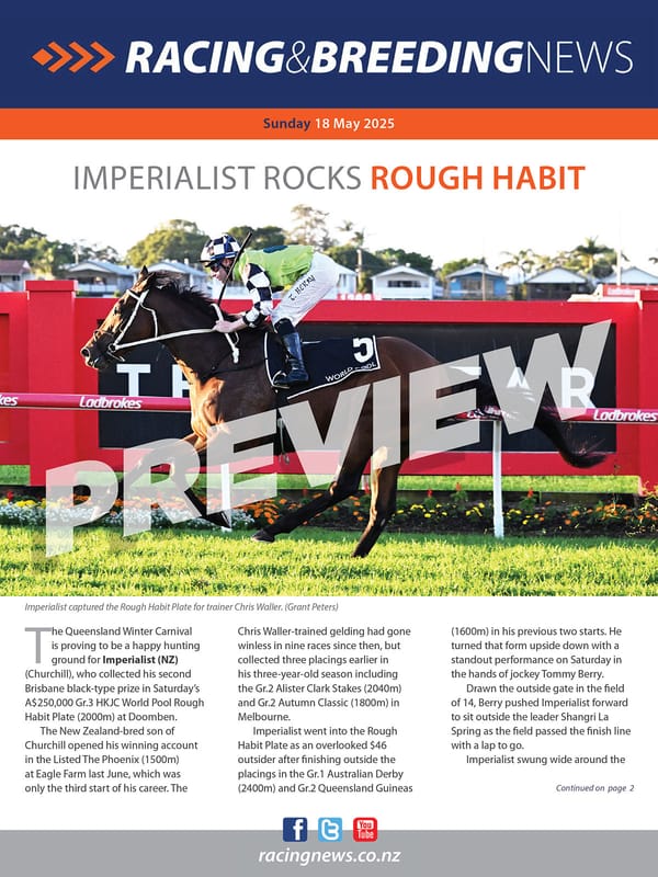 NZ Racing and Breeding News – 18 May 2025