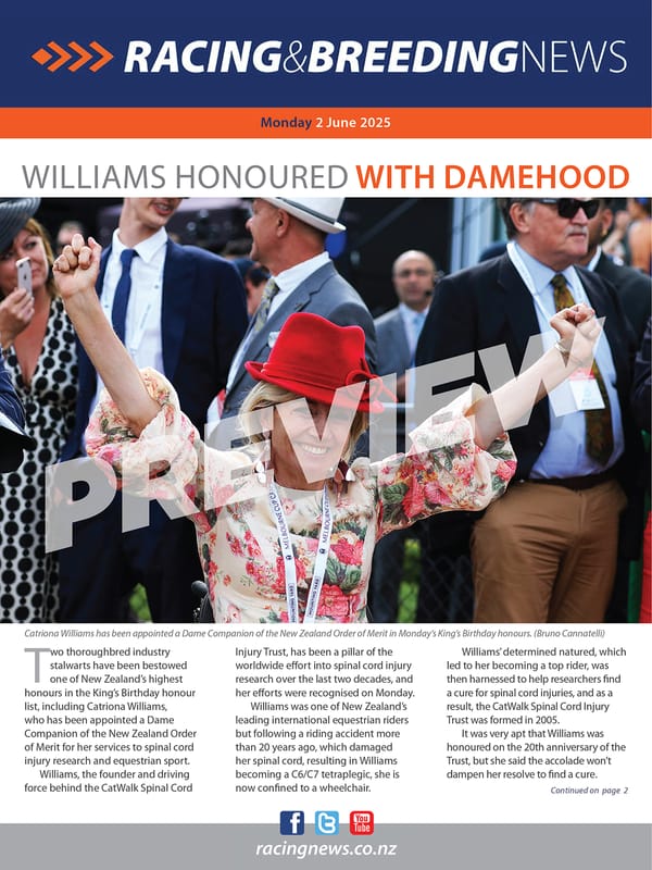 NZ Racing and Breeding News – 02 June 2025